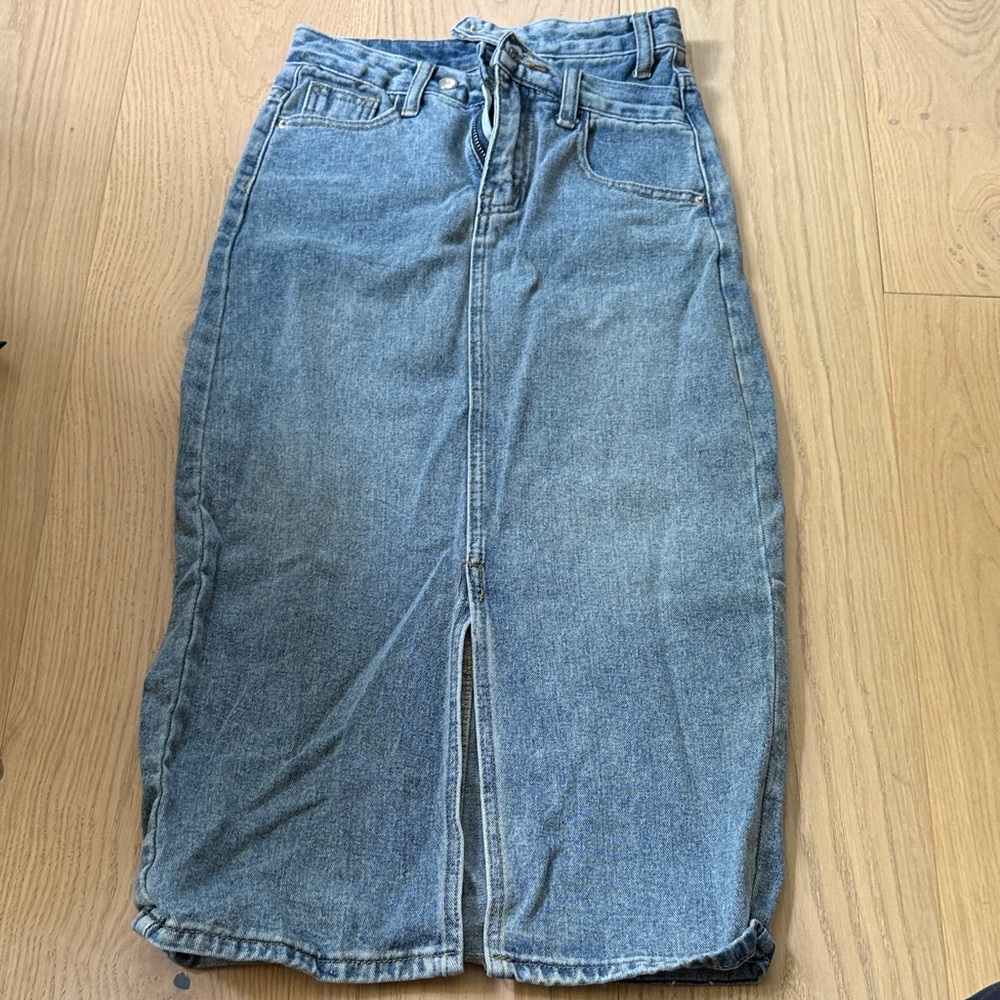 Denim Midi Skirt